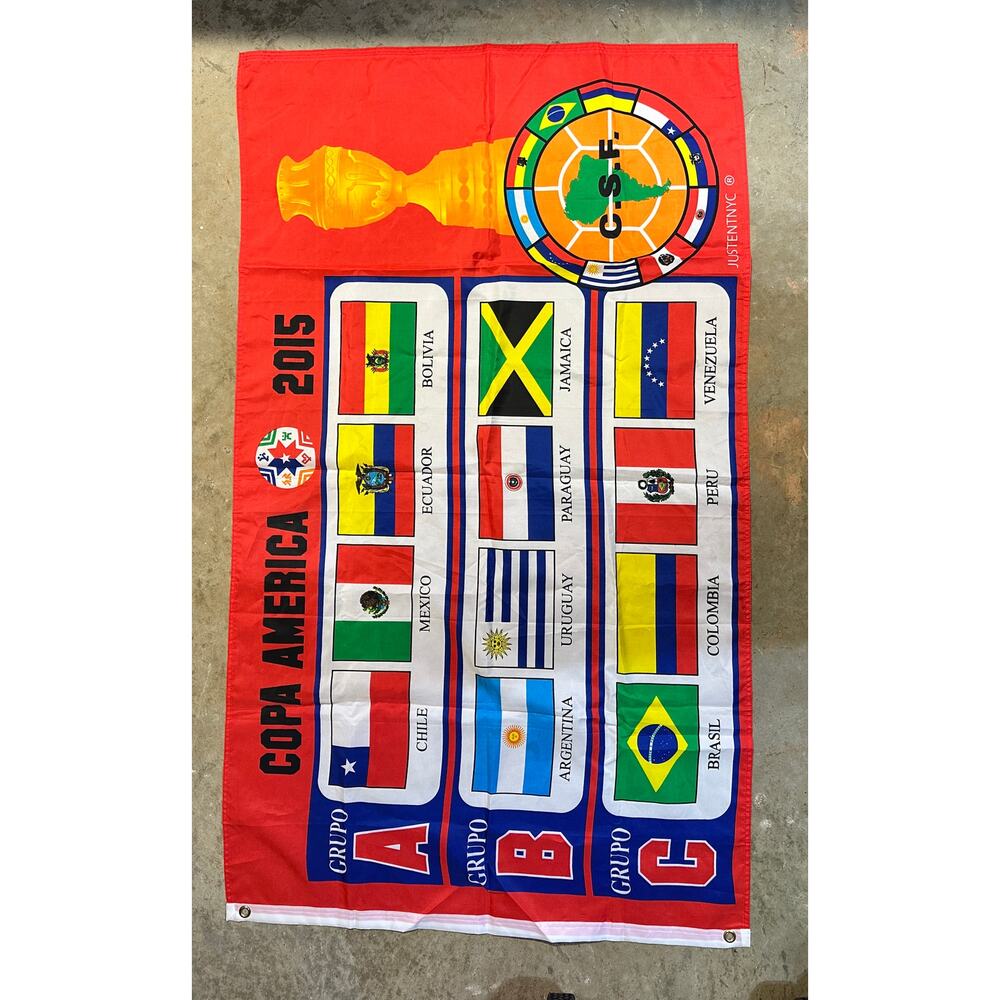 Copa América 2015 Official Banner Flag–Chile Tournament Edition-(61" W x 35" H)